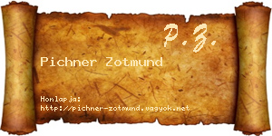 Pichner Zotmund névjegykártya